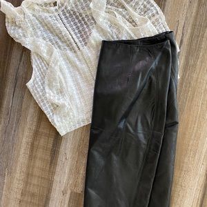 Black leather skirt